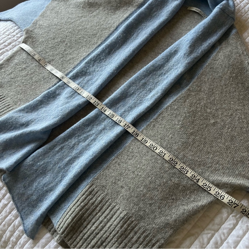 Subtle Luxury 100%Cashmere cocoon Cardigan open front shawl collar blue S/M - Picture 5 of 13